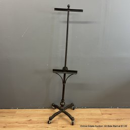 Vintage Metal Adjustable Art Holder With Caster Wheels (LOCAL PICKUP OLY)