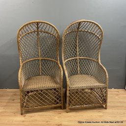Pair Of World Market Rattan Balloon Chairs (LOCAL PICK UP ONLY)