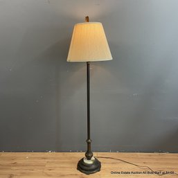 Vintage Metal Floor Lamp With Fabric Shade, Tested And Works (LOCAL PICK UP ONLY)