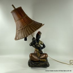 Vintage Blackamoor Plaster Table Lamp, Tested And Works (LOCAL PICK UP ONLY)