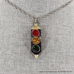 Vintage Streetlight Pendant On Chain Necklace