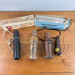 4 Vintage Bird Calls From Mallardtone, Olt's, Lohman, And Toad