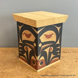 Andy Peterson Signed Raven/Salmon Coastal Salish Art Bentwood Box