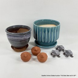 Small Planter Pots Including Bruning Pottery And Planter Pot Feet