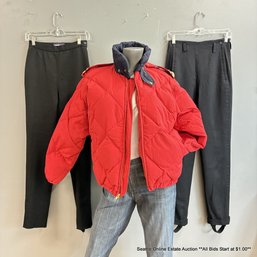 Ralph Lauren Down Filled Quilted Coat And Wool Pants Sizes Small, 4, And 6