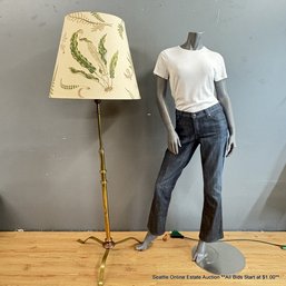 Svenskt Tenn Stensota Fabric Oversized Shade With Brass And Copper Adjustable Floor Lamp (LOCAL PICK UP ONLY)