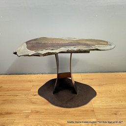 Shale Rock Topped Side Table (LOCAL PICKUP ONLY)