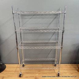 Rolling Metro Rack With Bottle Holder Top Shelf (LOCAL PICKUP ONLY)
