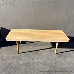 Vintage Yugoslavian Mid-Century Slat Top Bench  (LOCAL PICKUP ONLY)