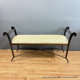 Steel And Upholstered Bench  (LOCAL PICKUP ONLY)