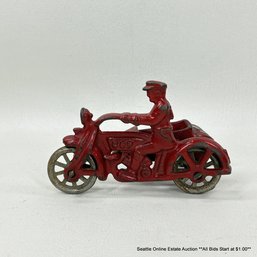 Vintage Hubley Cop Motorcycle Cast Iron Toy