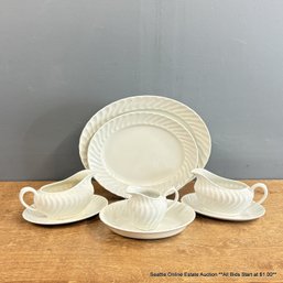 Royal Wessex White Ironstone By Swinnertons Platters And Underplates, Gravy Boats, And Creamer