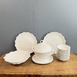 18-Piece Whittier Potteries California Ceramic Soup Dish And Platter Set