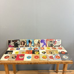 Large Lot Of Assorted Vintage 45 Record Albums Incl. Rod Stewart, Bobby Darin, Kool & The Gang, Tom Jones