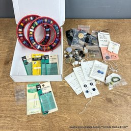 Box Of Assorted Sewing Notions