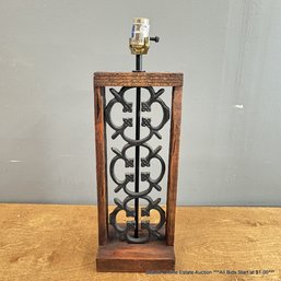 Coronet Lighting Quatrefoil Design Metal And Wood Table Lamp, No Shade Or Harp