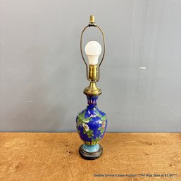 Vintage Cloisonne Vase Table Lamp, No Shade