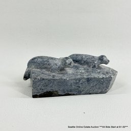 Iutok Carved Seal Inuit Soapstone Sculpture