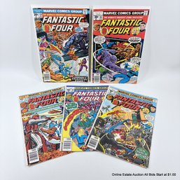 5 Marvel Fantastic Four Comic Book No. 175, 178, 182, 185, 186 With 30 Cent Price Covers