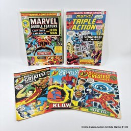 Marvel Double Feature  No. 2, Triple Action No. 14 , And Greatest Comics 41, 43, 46 With 20 Cent Covers