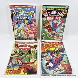 4 Marvel Team-Up Feat. Spider-Man Comic Book No. 7, 9, 14, 16 With 20 Cent Price Cover