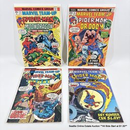 4 Marvel Team-Up Feat. Spider-Man Comic Book No. 38, 39, 43, 44 With 25 Cent Price Cover