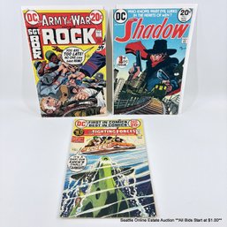 DC The Shadow No. 1, Our Army At War No. 254 And Our Fighting Forces No. 138 Comic Books 20 Cent Price Cover