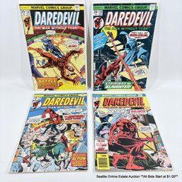 4 Marvel Daredevil The Man Without Fear Comic Book No. 128, 129, 131, 132 With 25 Cent Price Cover