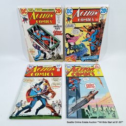 4 DC Action Comics Comic Book No. 416, 421, 431, 43 With 20 Cent Price Cover