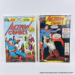 2 DC Action Comics Comic Book No. 409, 451 With 25 Cent Price Cover