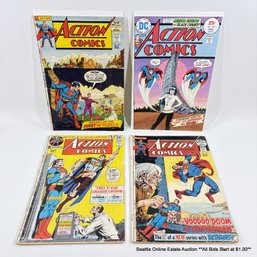4 DC Action Comics Comic Book No. 404, 412, 413, 445  With 25 Cent Price Cover
