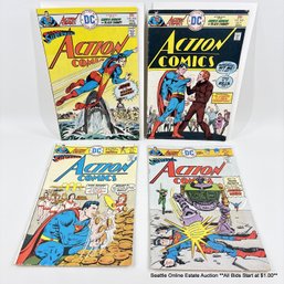 4 DC Action Comics Comic Book No. 452, 454, 454, 456  With 25 Cent Price Cover