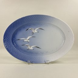 Vintage Fanny Garde Designed Bing & Grondahl Porcelain Oval Platter In Seagull Pattern