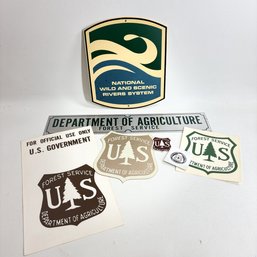 Vintage Dept. Of Agriculture US Forest Service And Other Government Metal And Plastic Signs And Decals