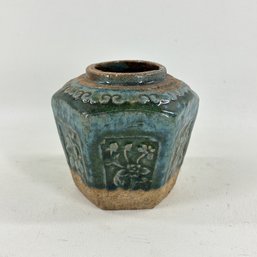 Vintage Chinese Glazed Hexagonal Pot