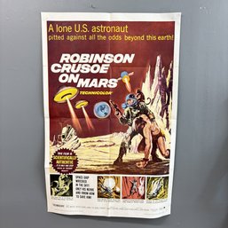 Vintage Robinson Crusoe On Mars With Paul Mantee & Victor Lundin 1 Sheet Movie Poster