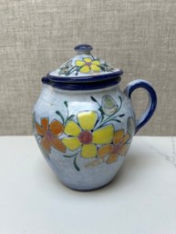 Ceramic Pitcher With Lid From Portugal