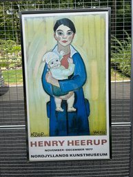 Framed 1977 Poster, Henry Heerup  @22.5 X 38.5'