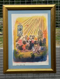 Jewish Torah Scene: Norman Altman Lithograph