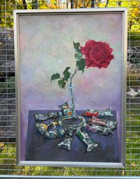 Original Artwork Painting Still Life: Art Admiring Nature, Signed