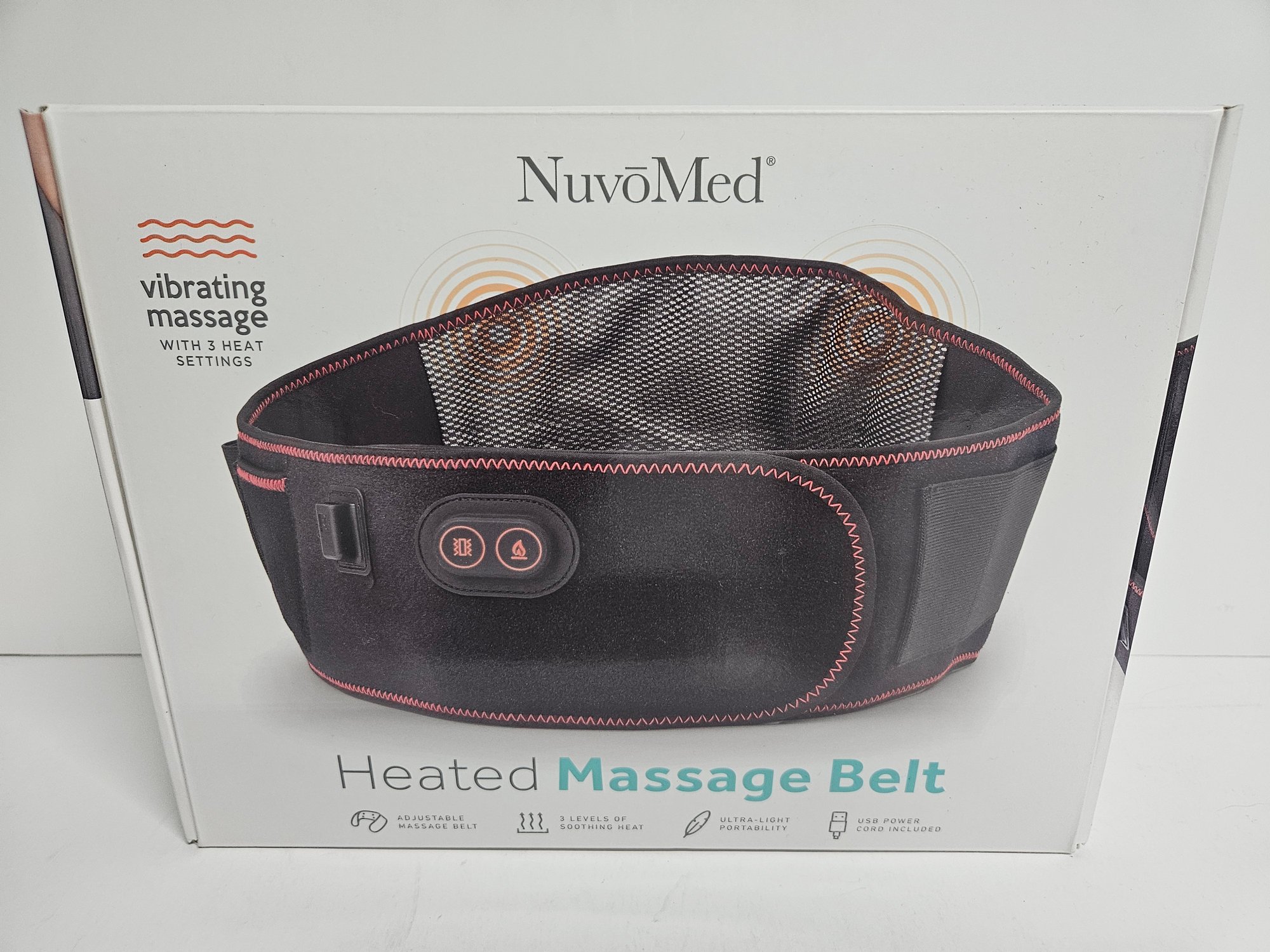 NEW NuvoMed Vibrating Heated Massage Belt #20507 | Auctionninja.com