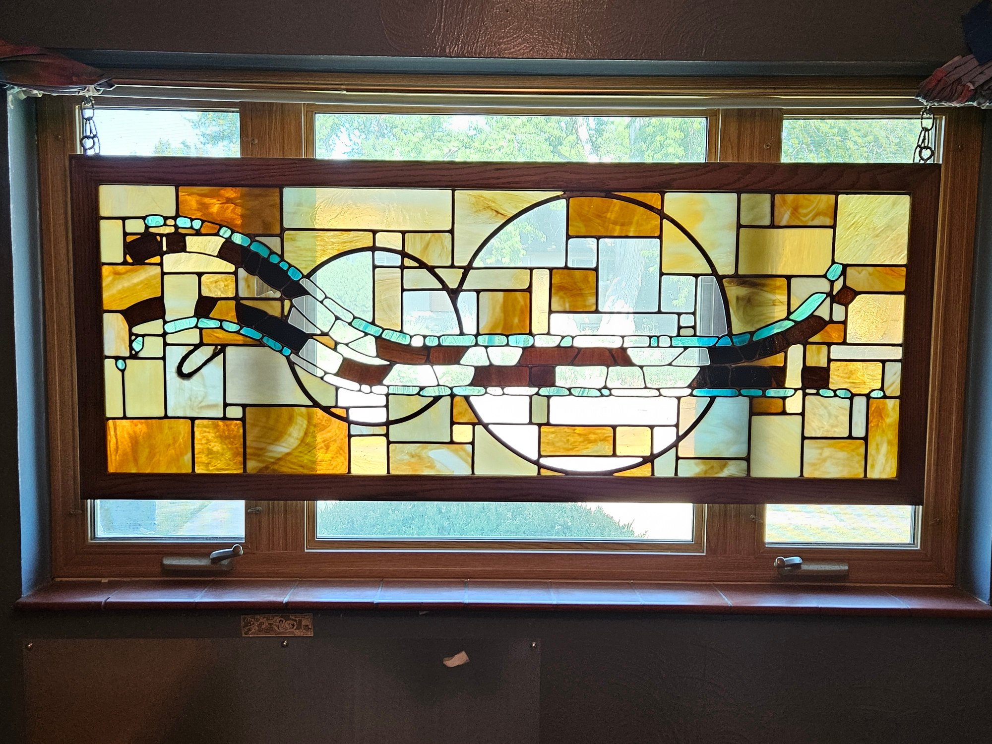 5ft X 2ft Hanging Stained Glass Window Panel #24522 | Auctionninja.com