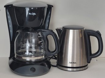 Mr Coffee 12 Cup Coffee Maker And Aroma Electric Kettle