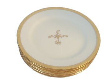 6 Vtg English Cauldon Gold Rimmed Plates
