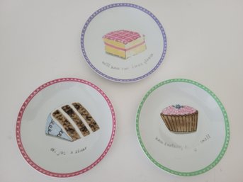 3 Vtg 2002 Desert Excuses Porcelain Plates