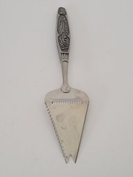 Vtg Norwegian Pewter Handle Cheese Slicer