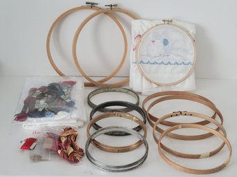 Vtg Collection Of Embroidery And Cross Stitch Supplies
