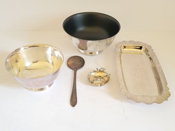 Vtg Silver Plated And Stainless Steel Decorative Items