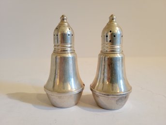 Vtg Sterling Silver Weighted Salt And Pepper Shakers