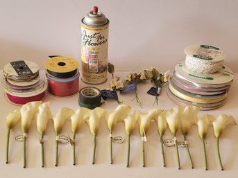 Collection Of Floral Design And Crafting Supplies